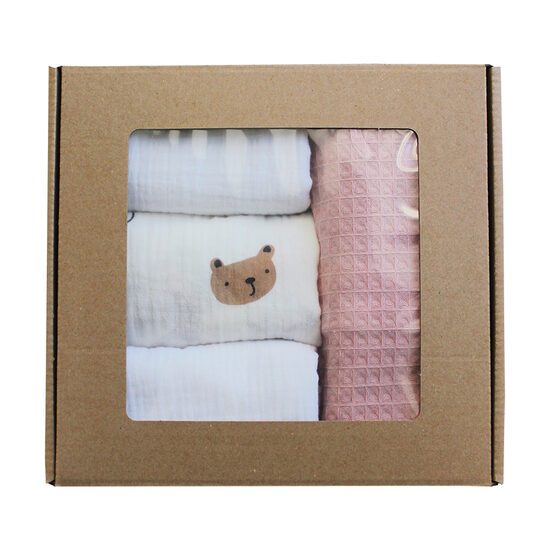 Komplekts: Muslīna autiņi un dvielītis